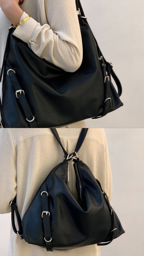 کیف شل سه کاره زنانه دخترانه کوله شو چرمی