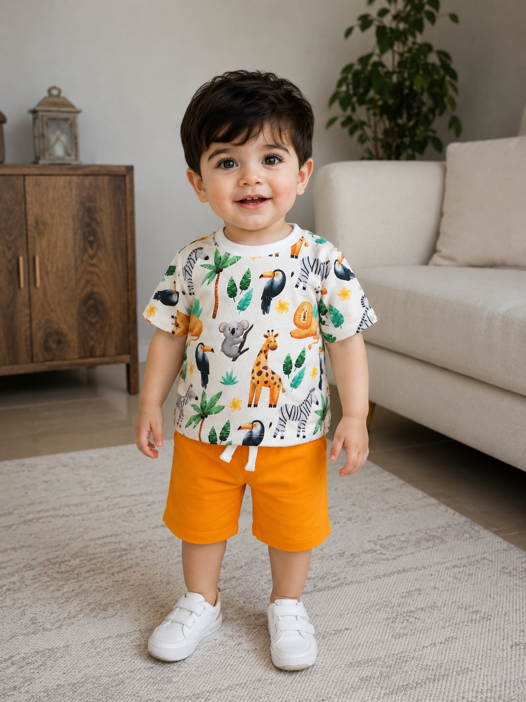 تیشرت شلوارک طرح حیوانات پسرونه دخترونه جنس پنبه اعلاء